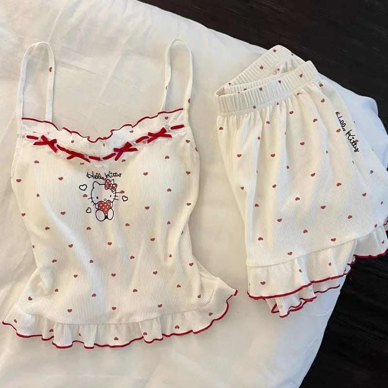 Kawaii Kitty Summer Pajamas Suits PN7088 - Bear Hugs