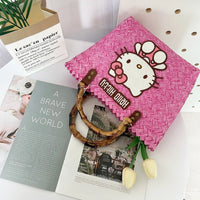 Hello Kitty Pink Petals Woven Tote Bag
