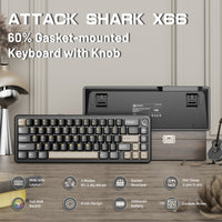 ATTACK SHARK X66 Wireless Mechanical Keyboard with 8K Coiled Cable - Bear Hugs
