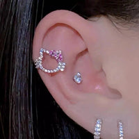 Sparkling HelloKitty Whisper Ear Cartilage Clips
