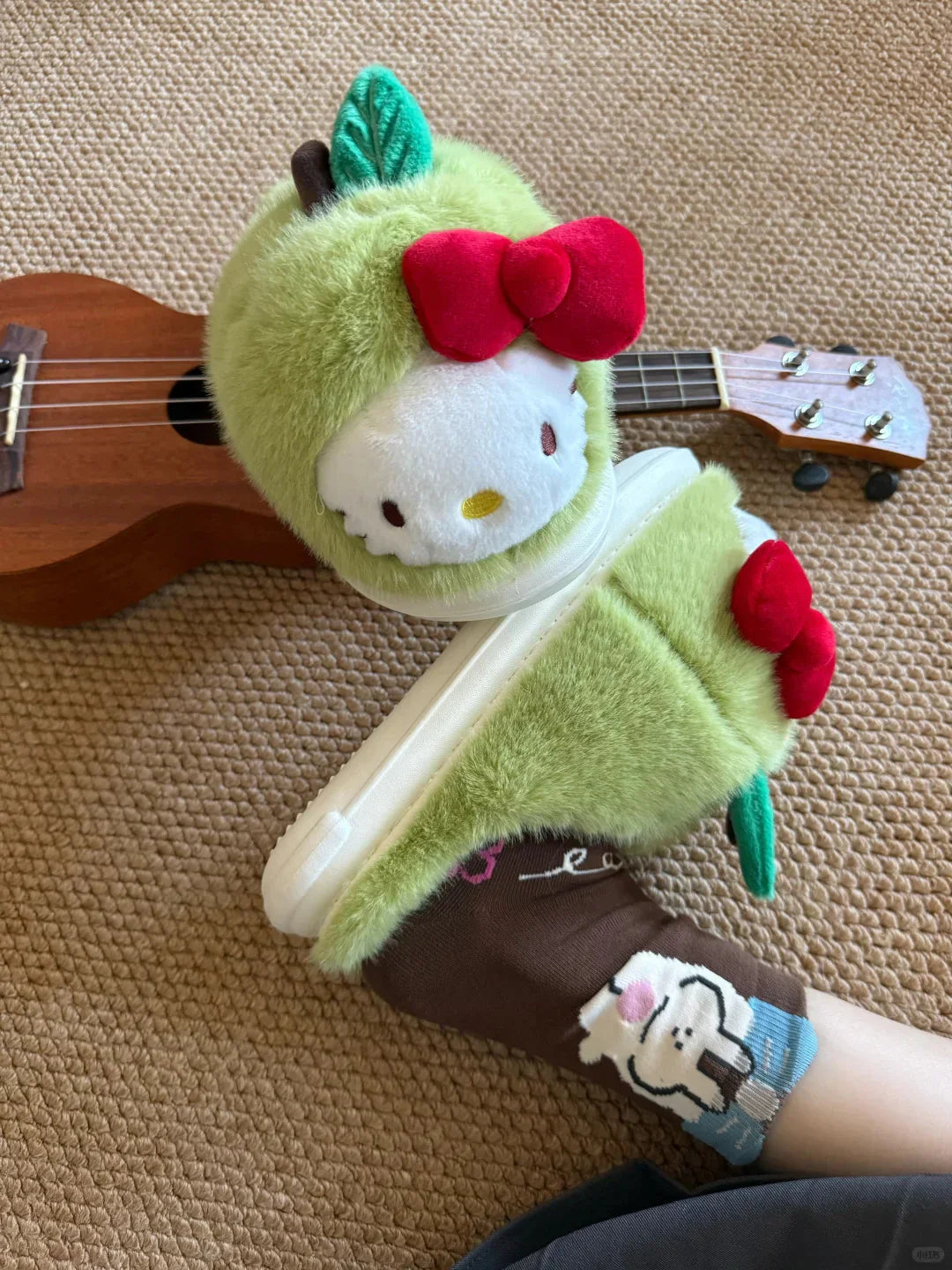 Hello Kitty Fruity Harvest Plush Slippers