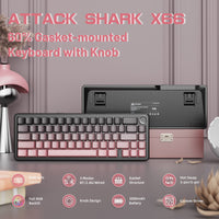 ATTACK SHARK X66 Wireless Mechanical Keyboard with 8K Coiled Cable - Bear Hugs