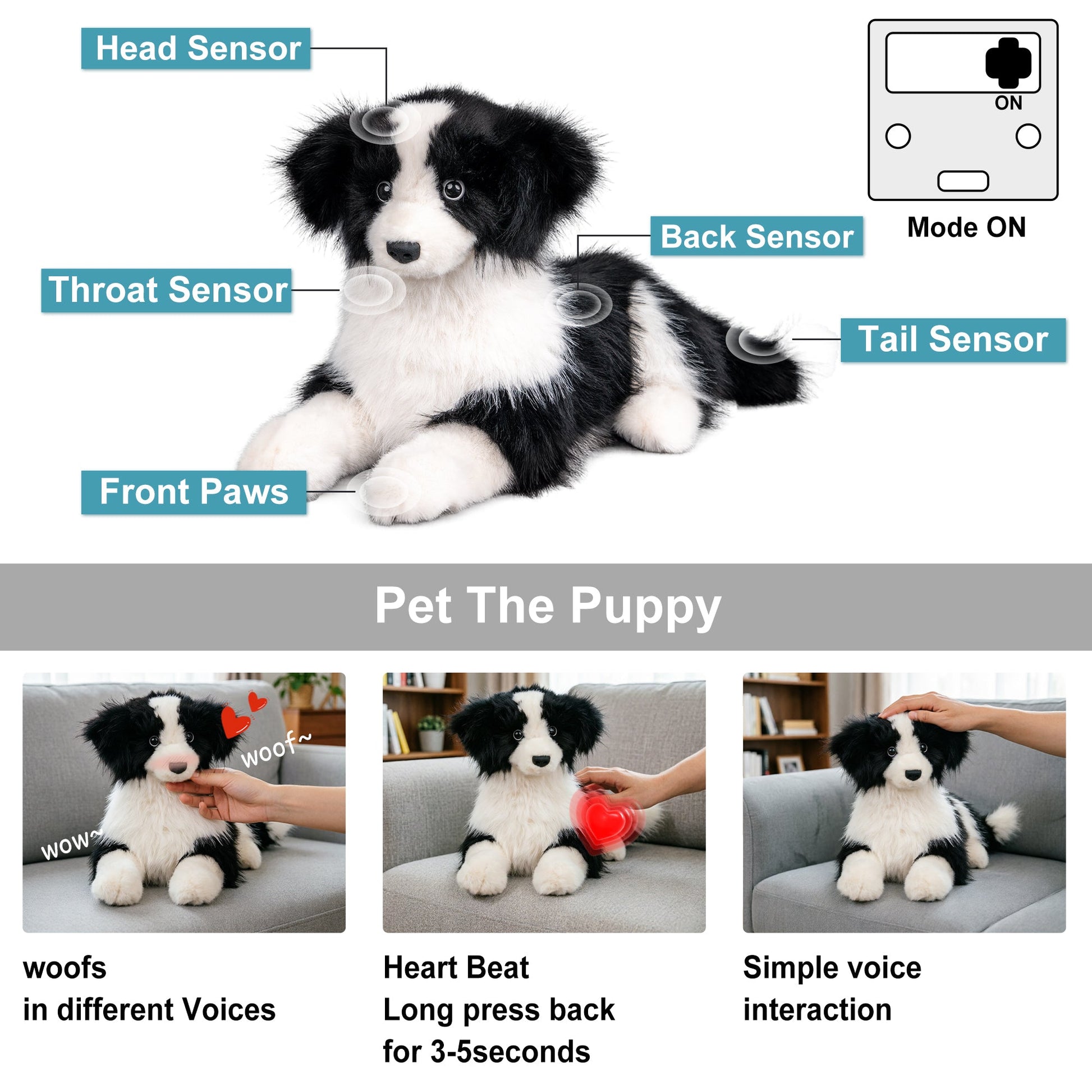 Percy Robot Cat - Interactive Emotional Support Pet Weighted - Bear Hugs