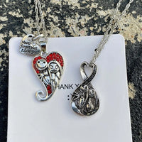 Sally & Jack Skellington Couple Necklace Set