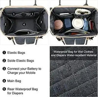 3 in 1 Baby Diaper Bag with USB Charging Dock - Bear Hugs