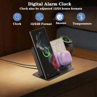 3 in 1 Wireless Charger Stand with Alarm Clock - Bear Hugs