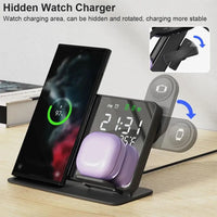 3 in 1 Wireless Charger Stand with Alarm Clock - Bear Hugs