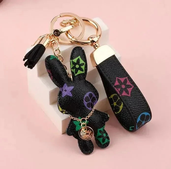 Charming Bunny Monogram Keychain