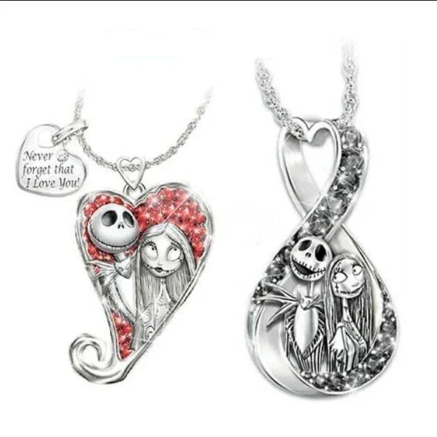 Sally & Jack Skellington Couple Necklace Set