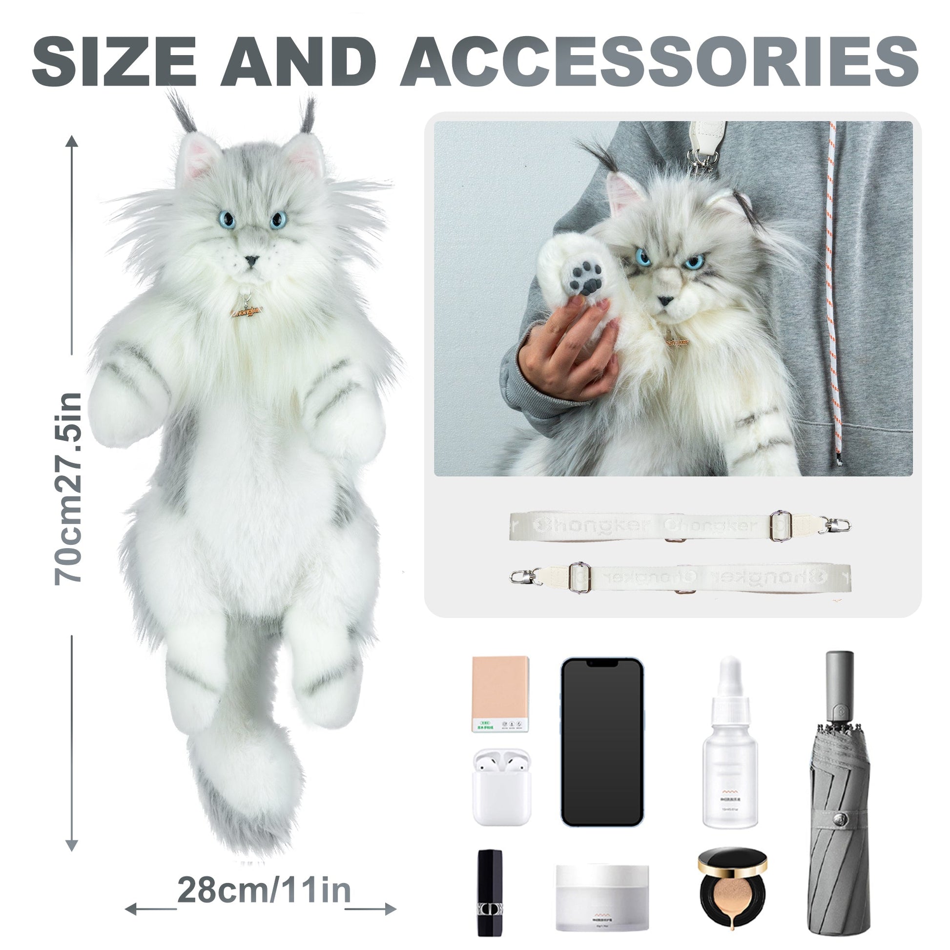 Chongker Realistic Maine Coon Cat Backpack - Bear Hugs
