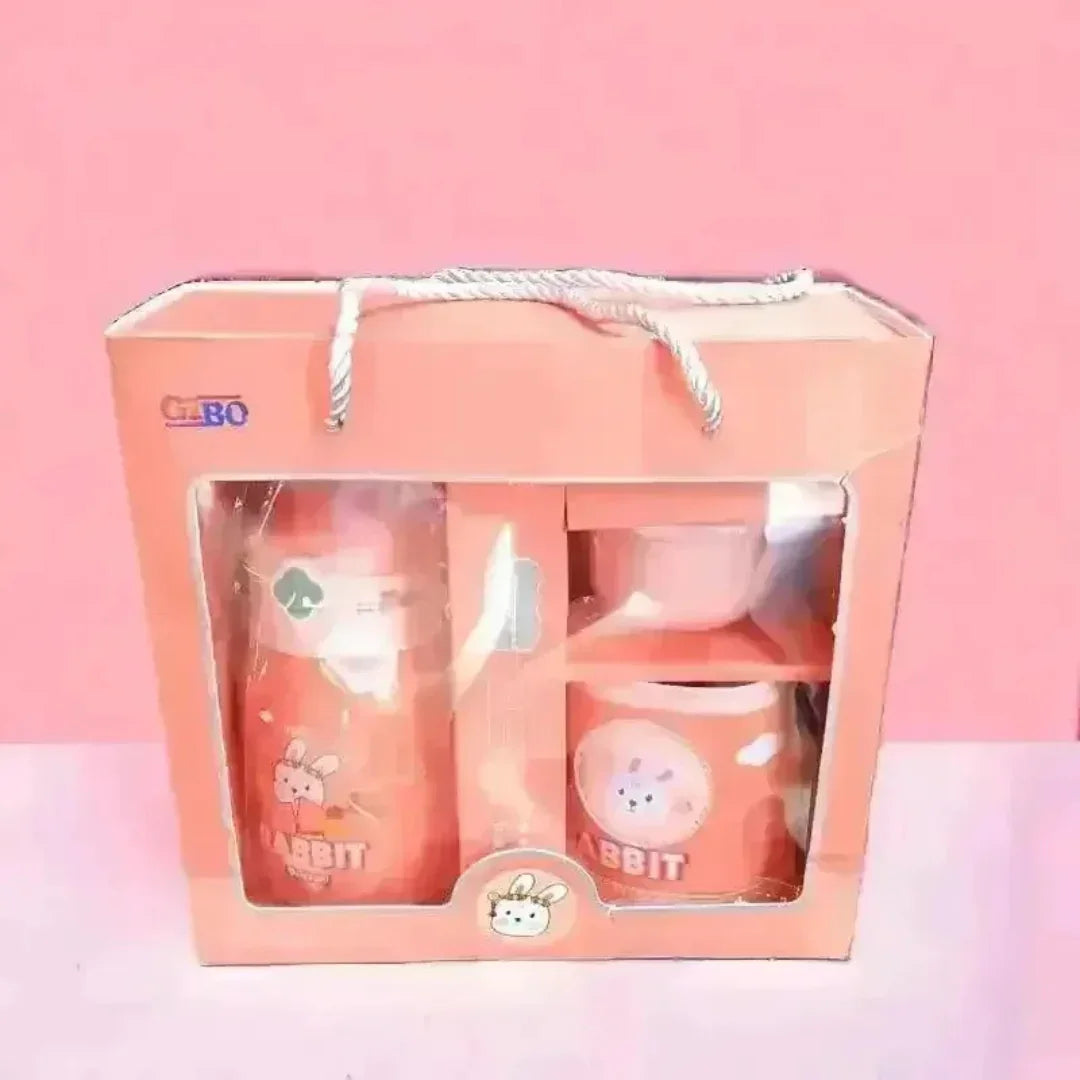 3D Animal Print 2 in 1 Gift Set Metal Bottle with Cup