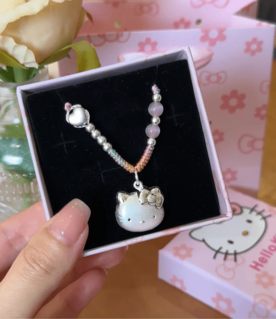 HelloKitty Silver Charmsilver Necklace - Bear Hugs