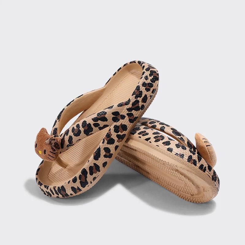 HelloKitty Leopard Chunky Thongs - Bear Hugs