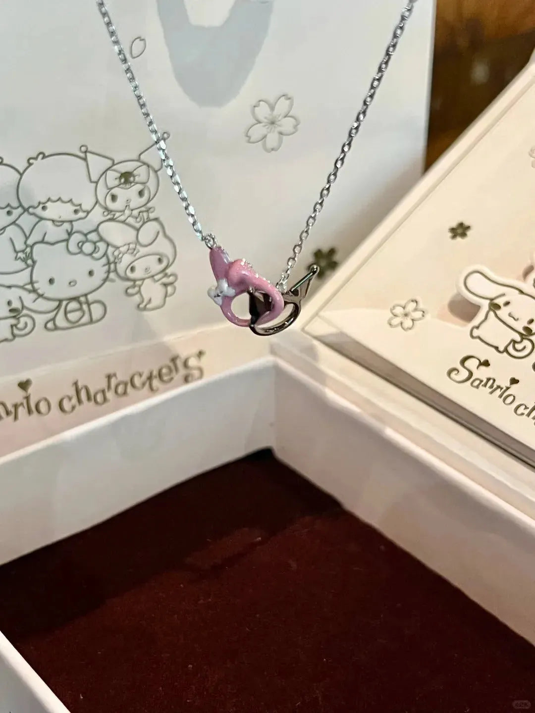 Kuromi and My melody Double interlocking necklace with gift box - Bear Hugs