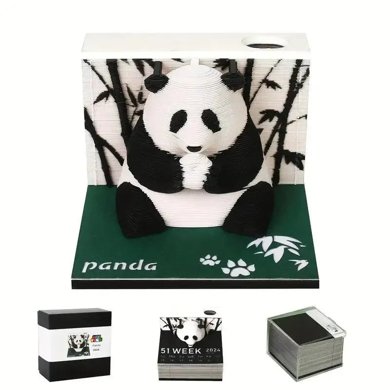 3D Art Rip Away Panda Memo Calendar - Bear Hugs