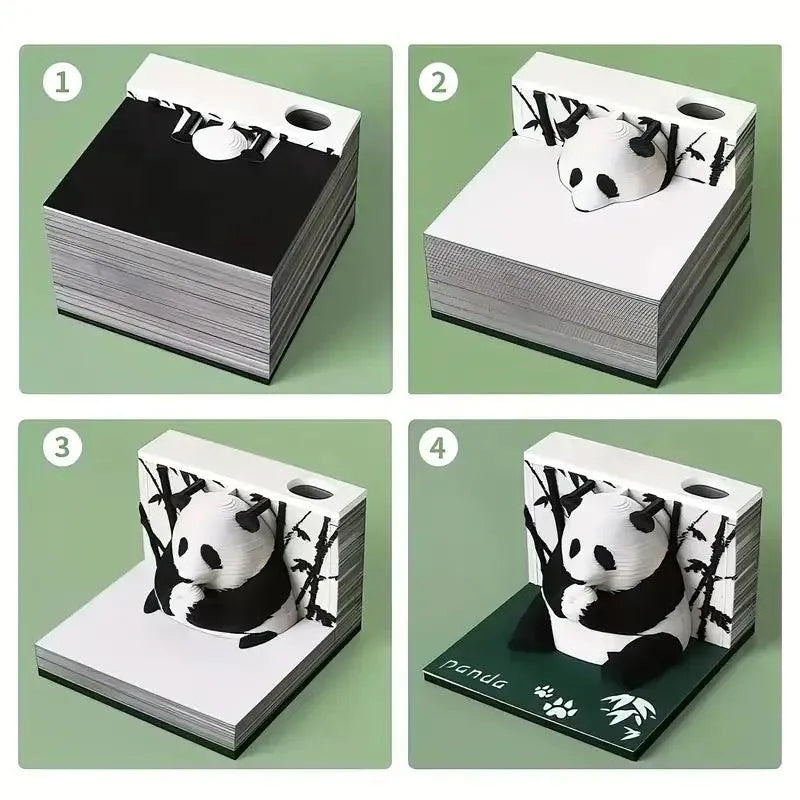 3D Art Rip Away Panda Memo Calendar - Bear Hugs