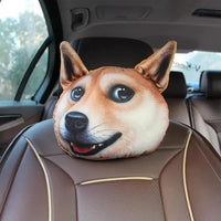 3D Cat & Dog Headrest Cushions with Seatbelt Covers - Bear Hugs