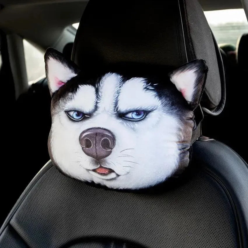 3D Cat & Dog Headrest Cushions with Seatbelt Covers - Bear Hugs