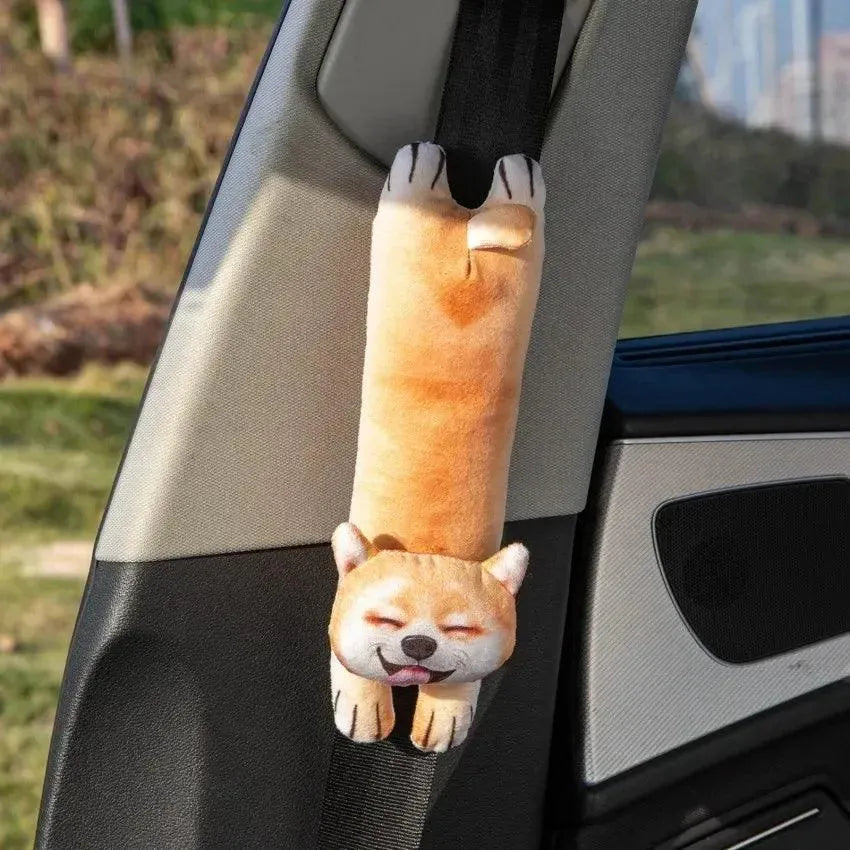 3D Cat & Dog Headrest Cushions with Seatbelt Covers - Bear Hugs