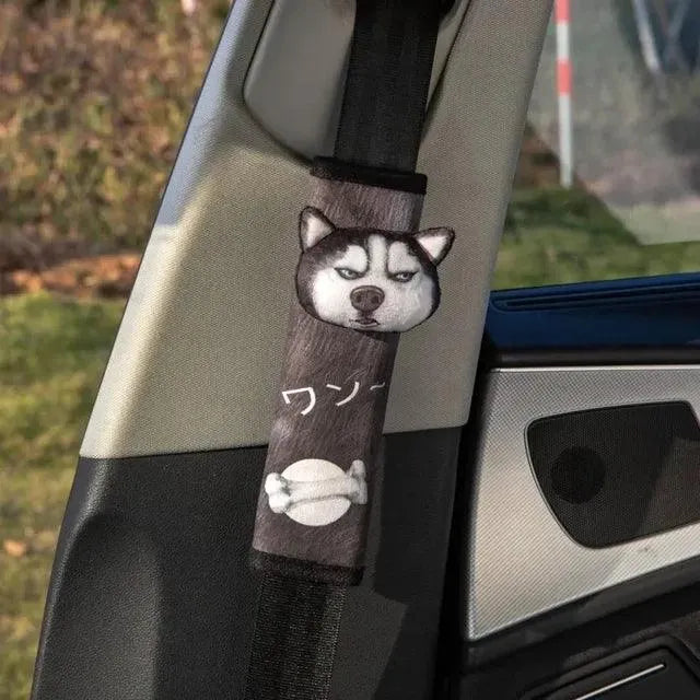 3D Cat & Dog Headrest Cushions with Seatbelt Covers - Bear Hugs