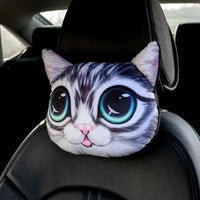 3D Cat & Dog Headrest Cushions with Seatbelt Covers - Bear Hugs