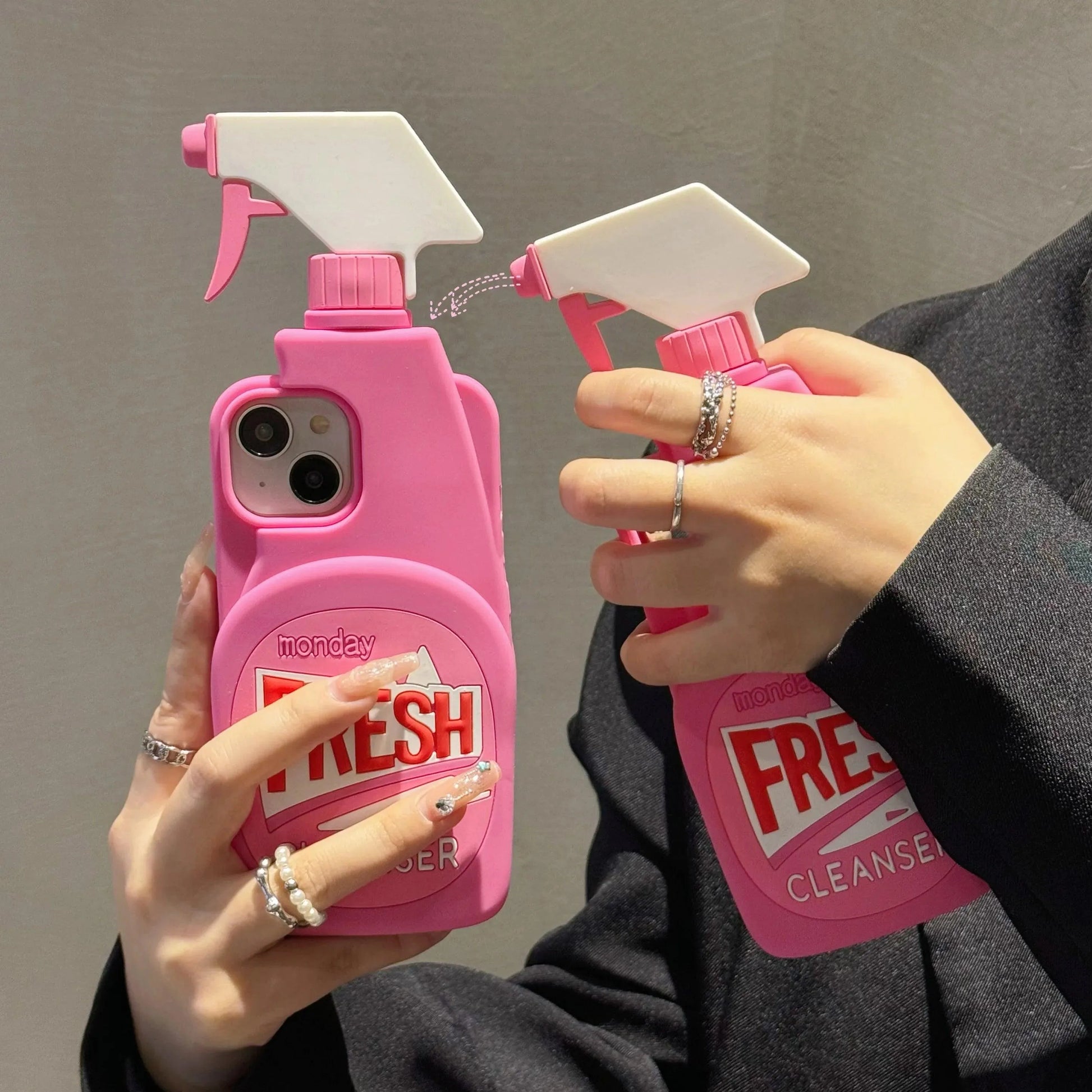 3D Cleaning Spray Phone Case (For iPhones) - Bear Hugs