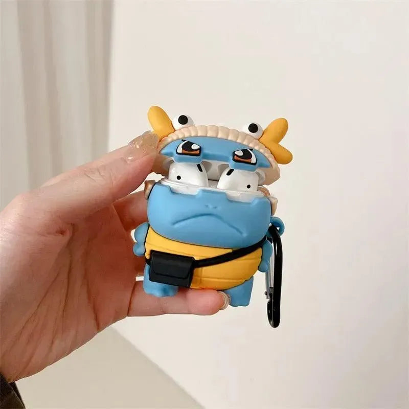 3D Cute Angry Squirtle Shock Proof Case (For Airpods) - Bear Hugs