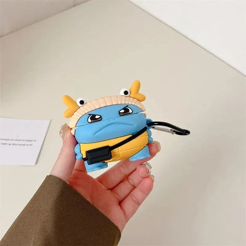 3D Cute Angry Squirtle Shock Proof Case (For Airpods) - Bear Hugs