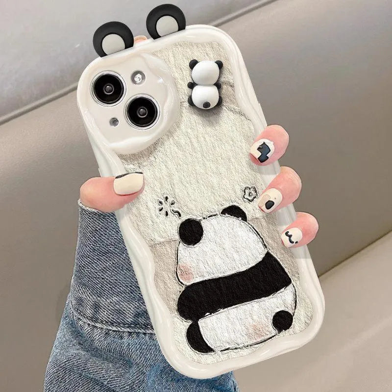 3D Cute Couple Panda Phone Case (For Samsung) - Bear Hugs