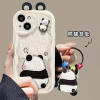 3D Cute Couple Panda Phone Case (For Samsung) - Bear Hugs