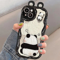 3D Cute Couple Panda Phone Case (For Samsung) - Bear Hugs