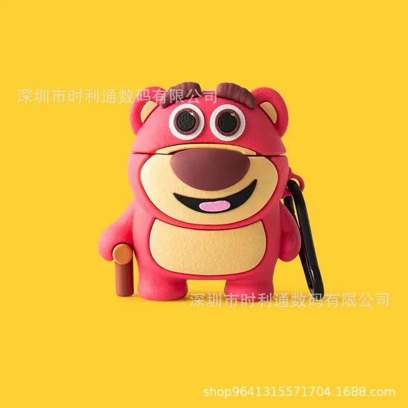 3D Cute Strawberry Lotso Bear AirPods Case - Bear Hugs