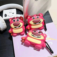 3D Cute Strawberry Lotso Bear AirPods Case - Bear Hugs