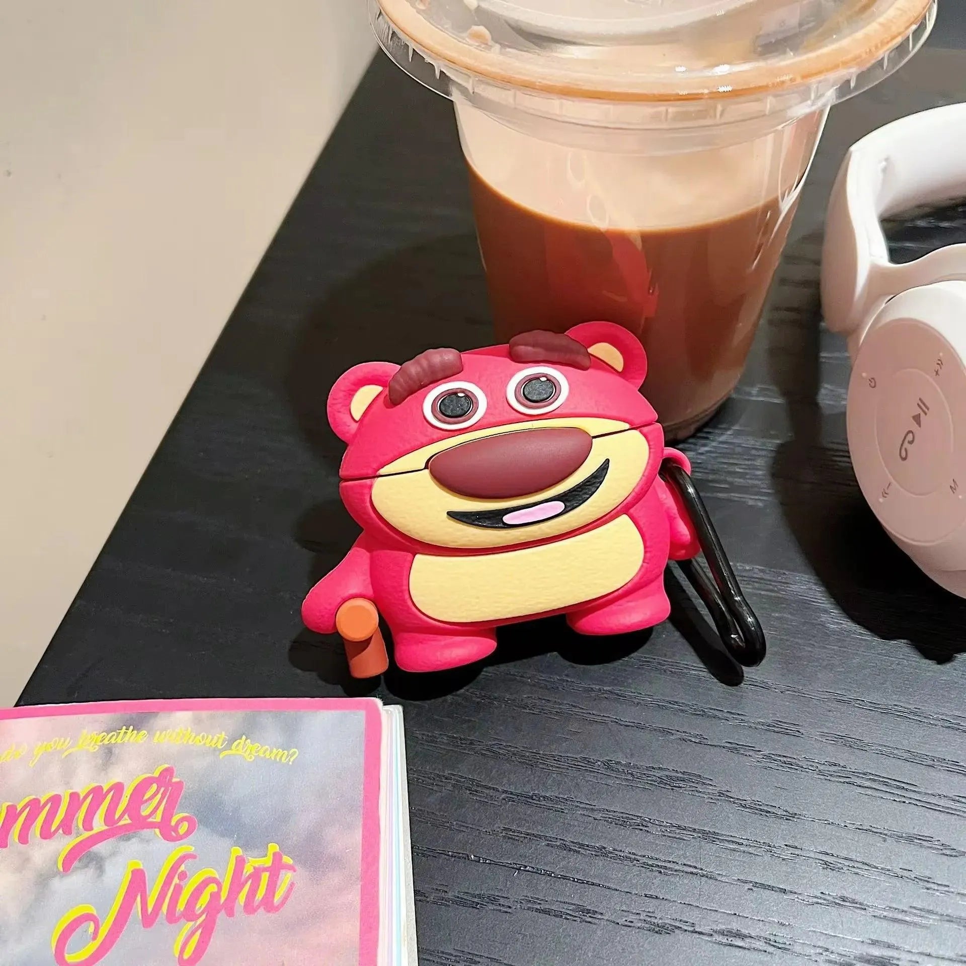 3D Cute Strawberry Lotso Bear AirPods Case - Bear Hugs