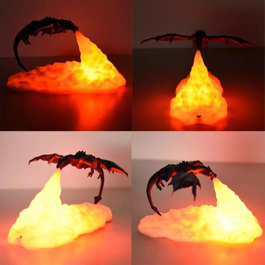 3D Flying Fire and Frost Dragon Night Light - Bear Hugs