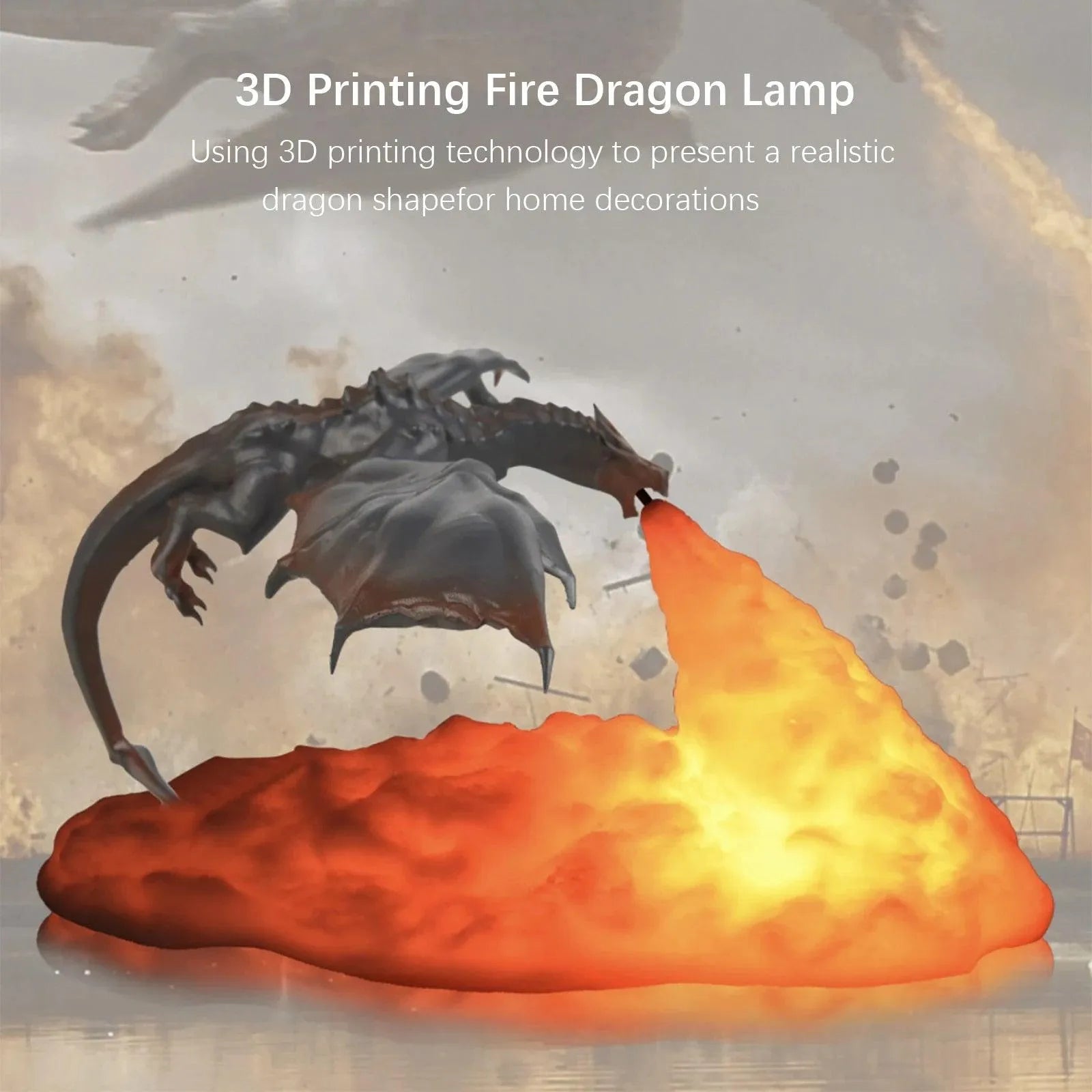 3D Flying Fire and Frost Dragon Night Light - Bear Hugs