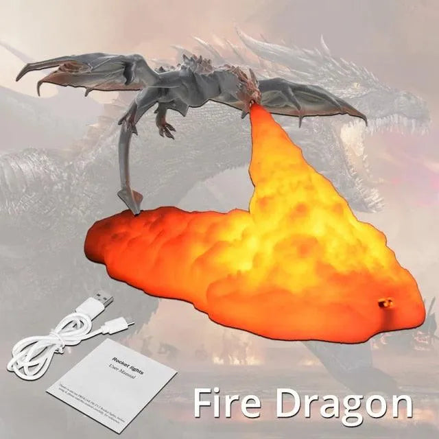 3D Flying Fire and Frost Dragon Night Light - Bear Hugs