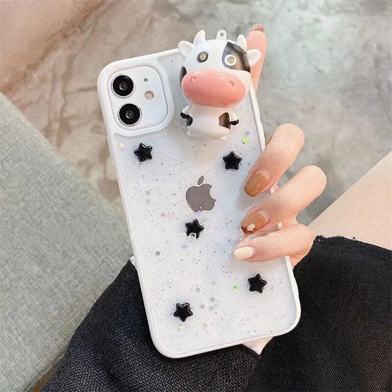 3D Glowing Cow Light On Case (For iPhones) - Bear Hugs