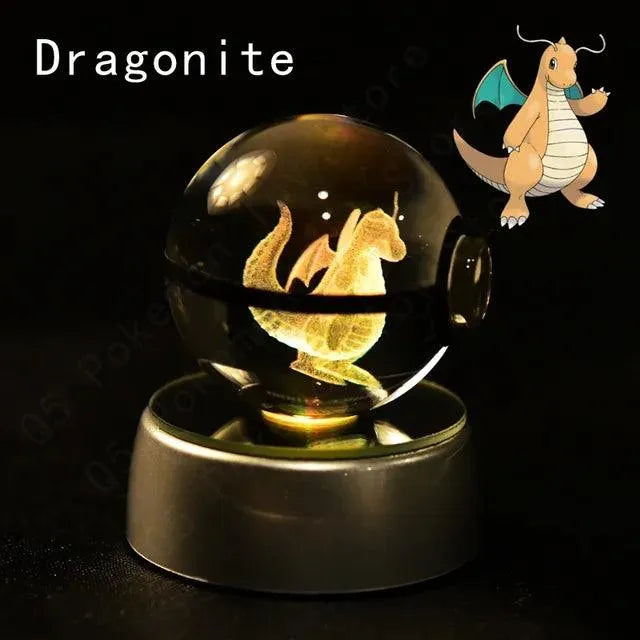 3D Pokemon Crystal Pokeball Night Lamp - Bear Hugs