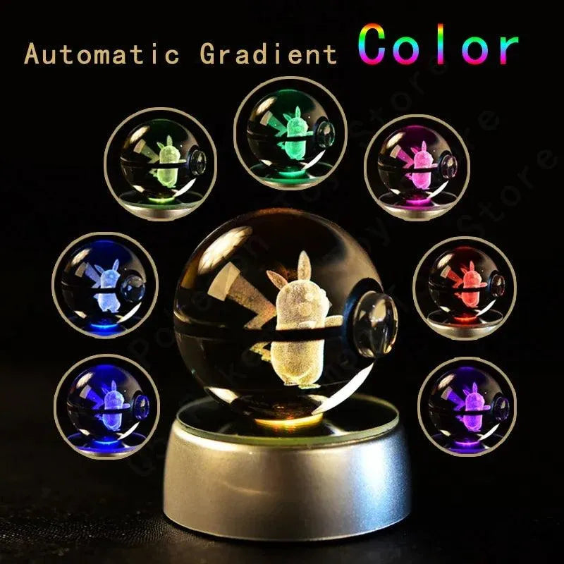 3D Pokemon Crystal Pokeball Night Lamp - Bear Hugs