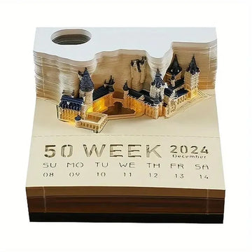 3D Rip Away LED Castle Memo Calendar - Bear Hugs