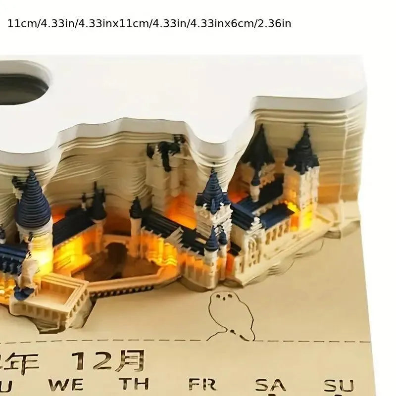 3D Rip Away LED Castle Memo Calendar - Bear Hugs