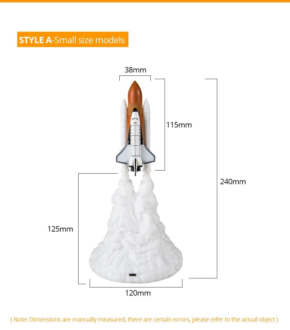 3D Rocket Spaceship Night Light - Bear Hugs