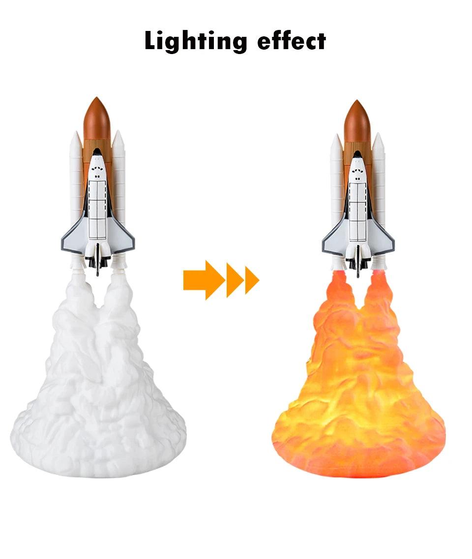 3D Rocket Spaceship Night Light - Bear Hugs