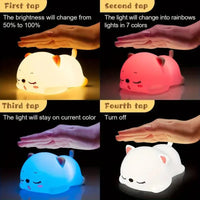 3D Silicon Cute Cat Night Lamp - Bear Hugs