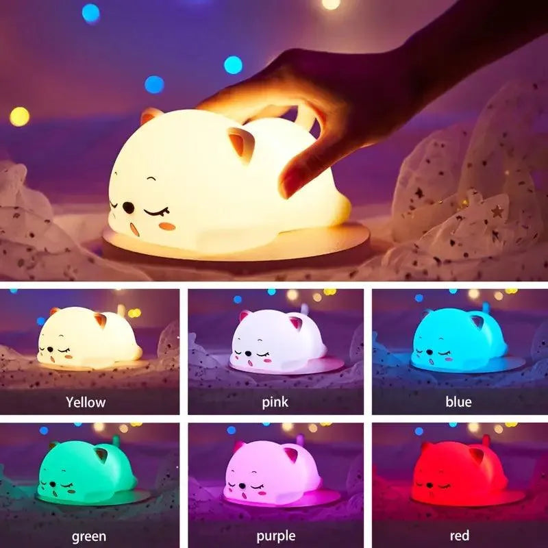 3D Silicon Cute Cat Night Lamp - Bear Hugs