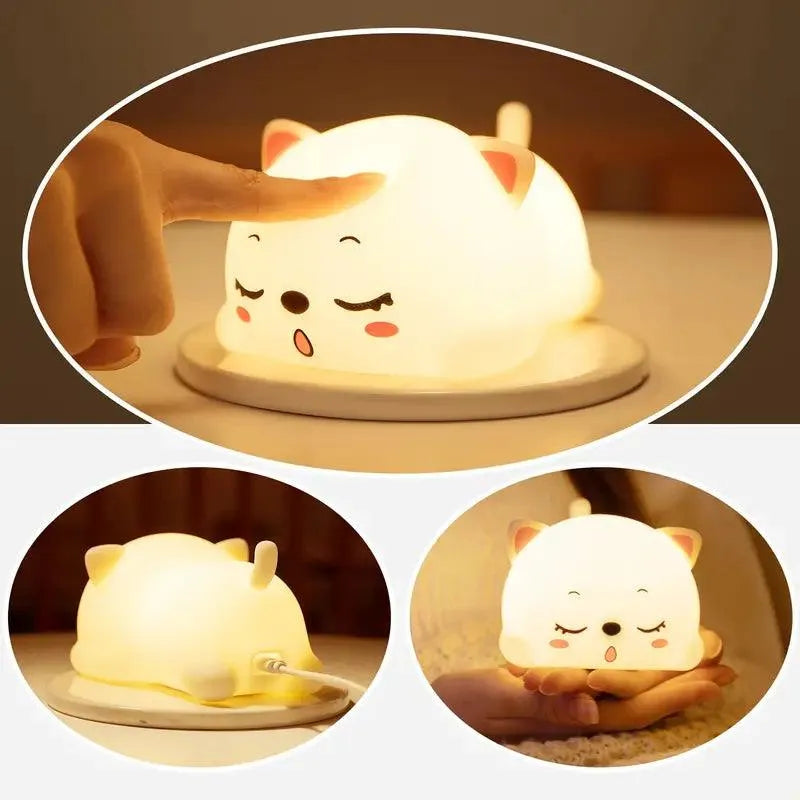 3D Silicon Cute Cat Night Lamp - Bear Hugs