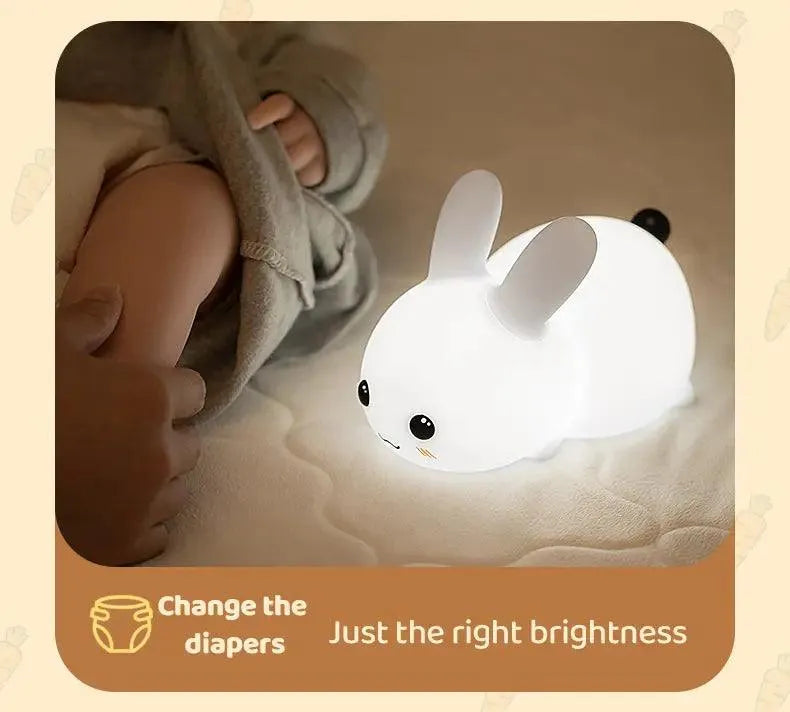 3D Silicon Cute Rabbit Night Lamp - Bear Hugs