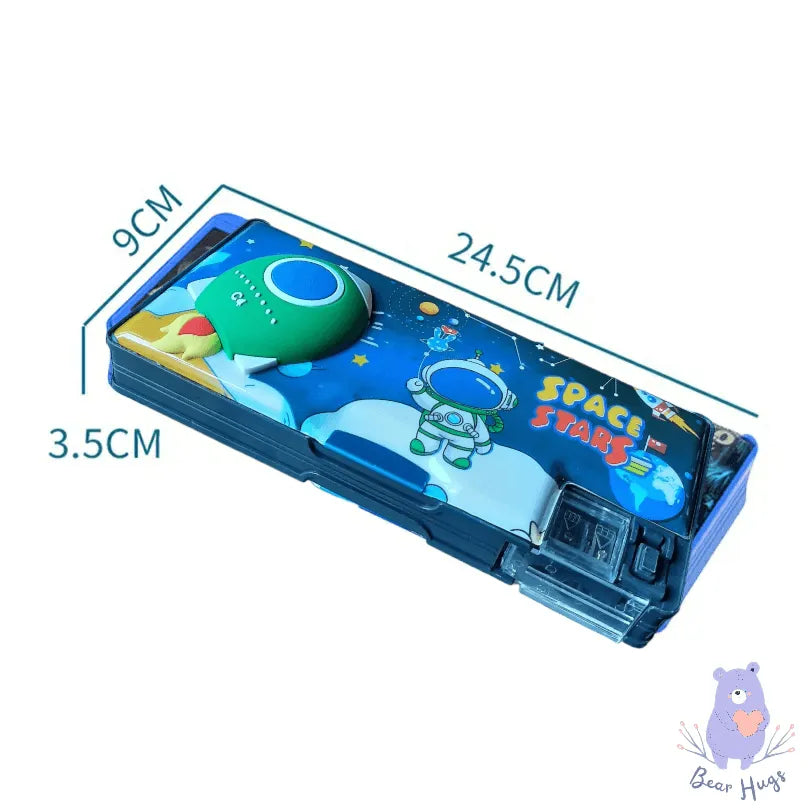 3D-Space Pencil Box with Sharpener - Bear Hugs