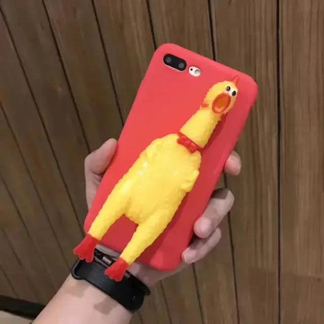 3D Squeaky Chicken Phone Case (For iPhones) - Bear Hugs